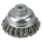 Weiler 3-1/2" Single Row Knot Wire Cup Brush .023" Steel Fill 1/2"-13 UNC Nut 13155 - alternate 1